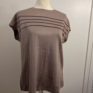 Women's WIHOLL Two Piece Sets Matching Lounge Set Coffee Color Size L